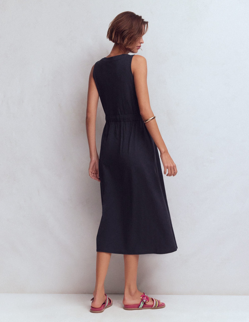 Delphine Midi Sleeveless Dress-Navy 4