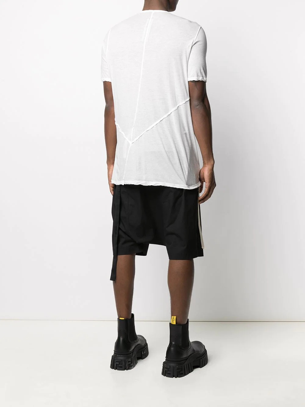 logo print stitch detail lightweight T-shirt - 4