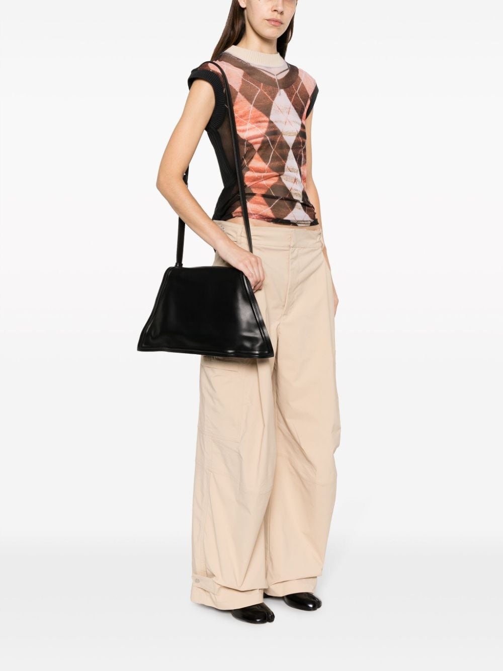 Wire leather tote bag - 2