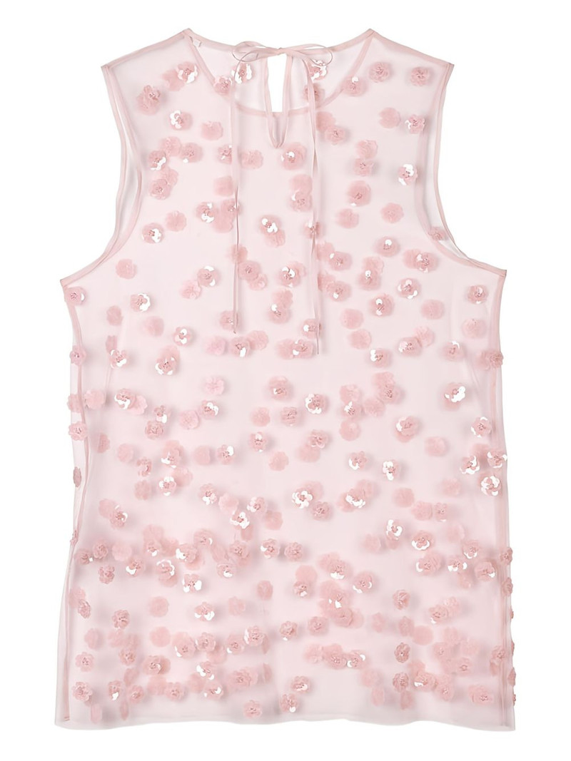 CECILIE BAHNSEN Utania sequin blossom tulle top outlook