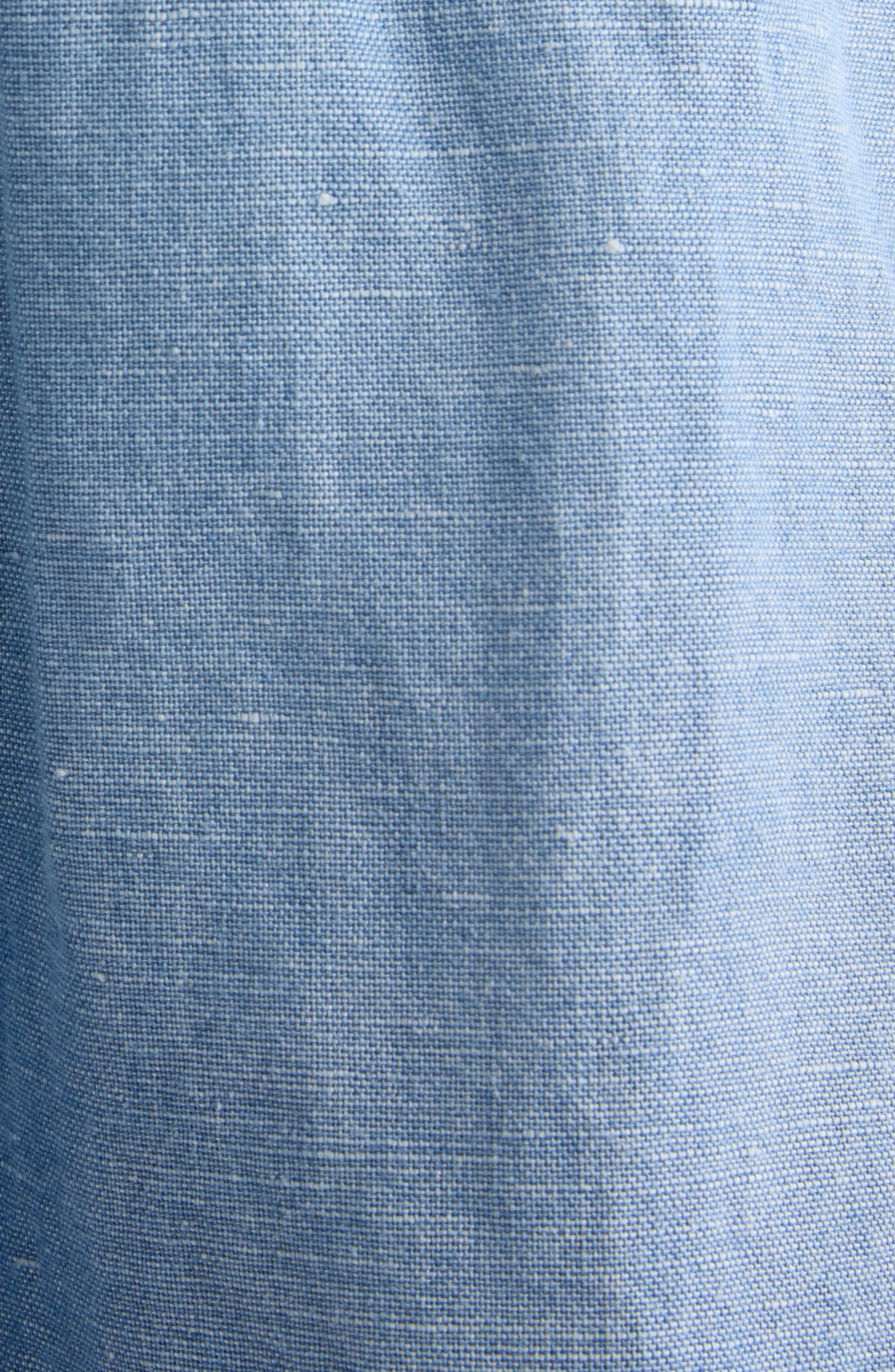 Acne Studios Oversize Cotton & Linen Chambray Shorts in Mid Blue at Nordstrom - 6