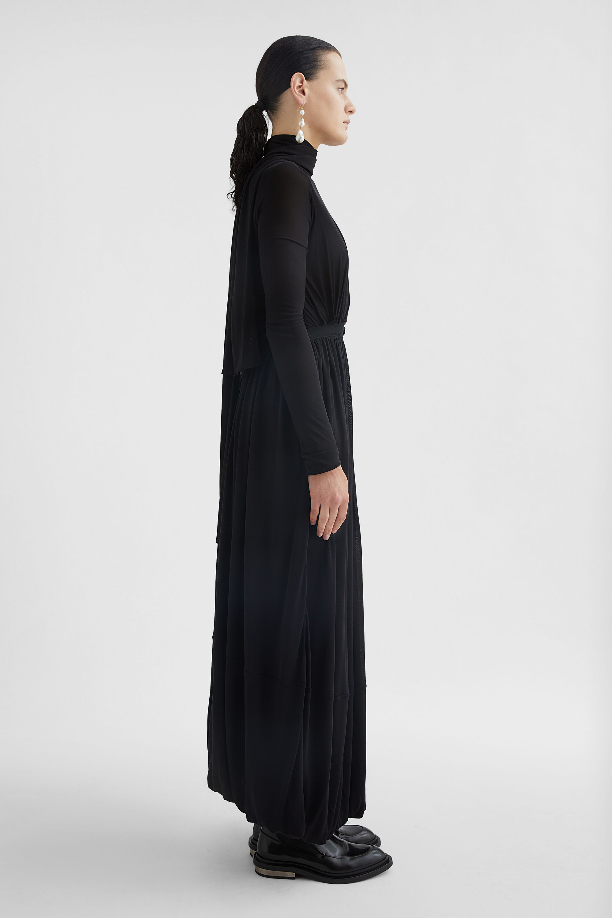 Silk Draped Dress - 4