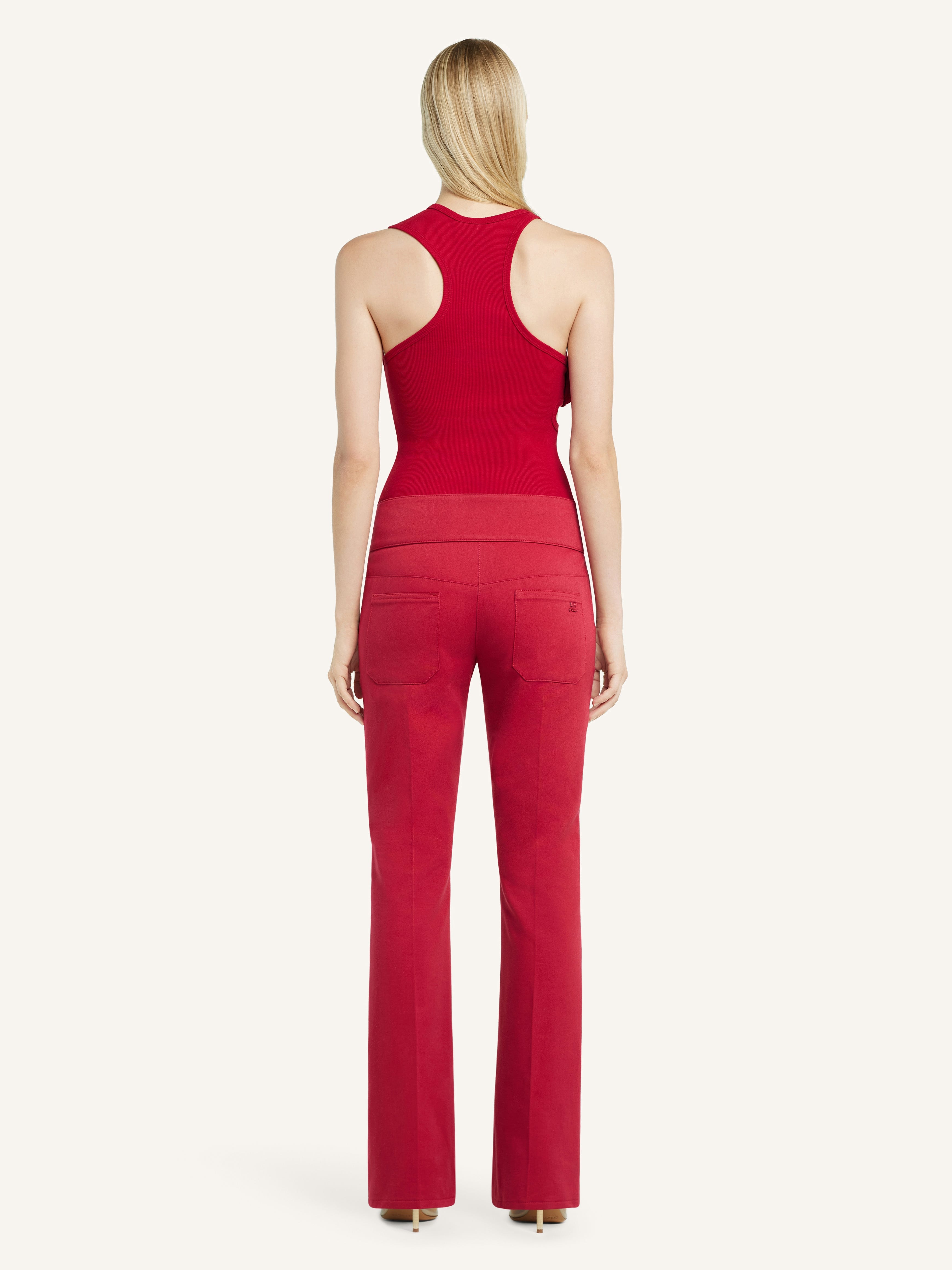 BELTED BOOTCUT PANTS - 4