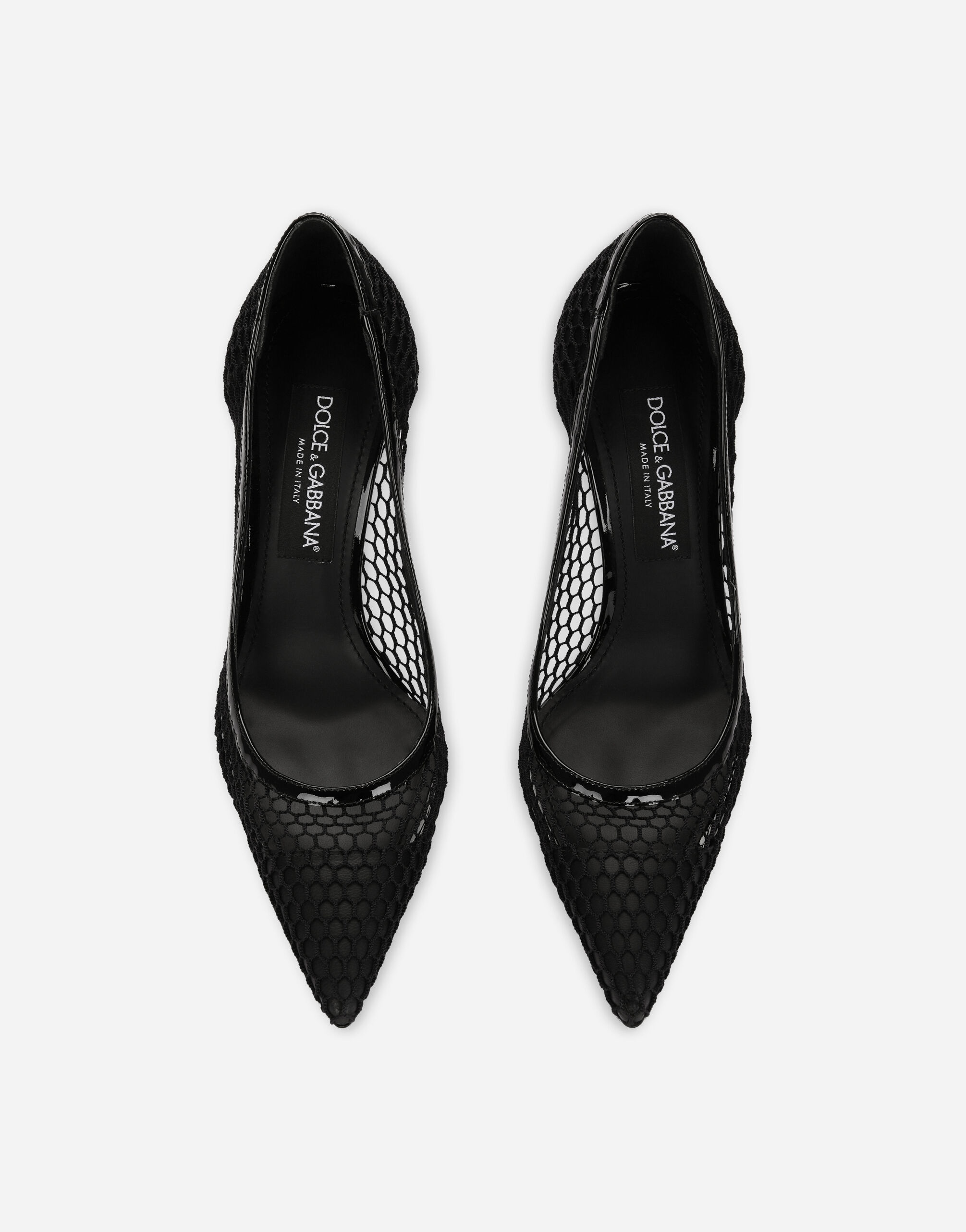 Mesh and patent leather pumps - 3