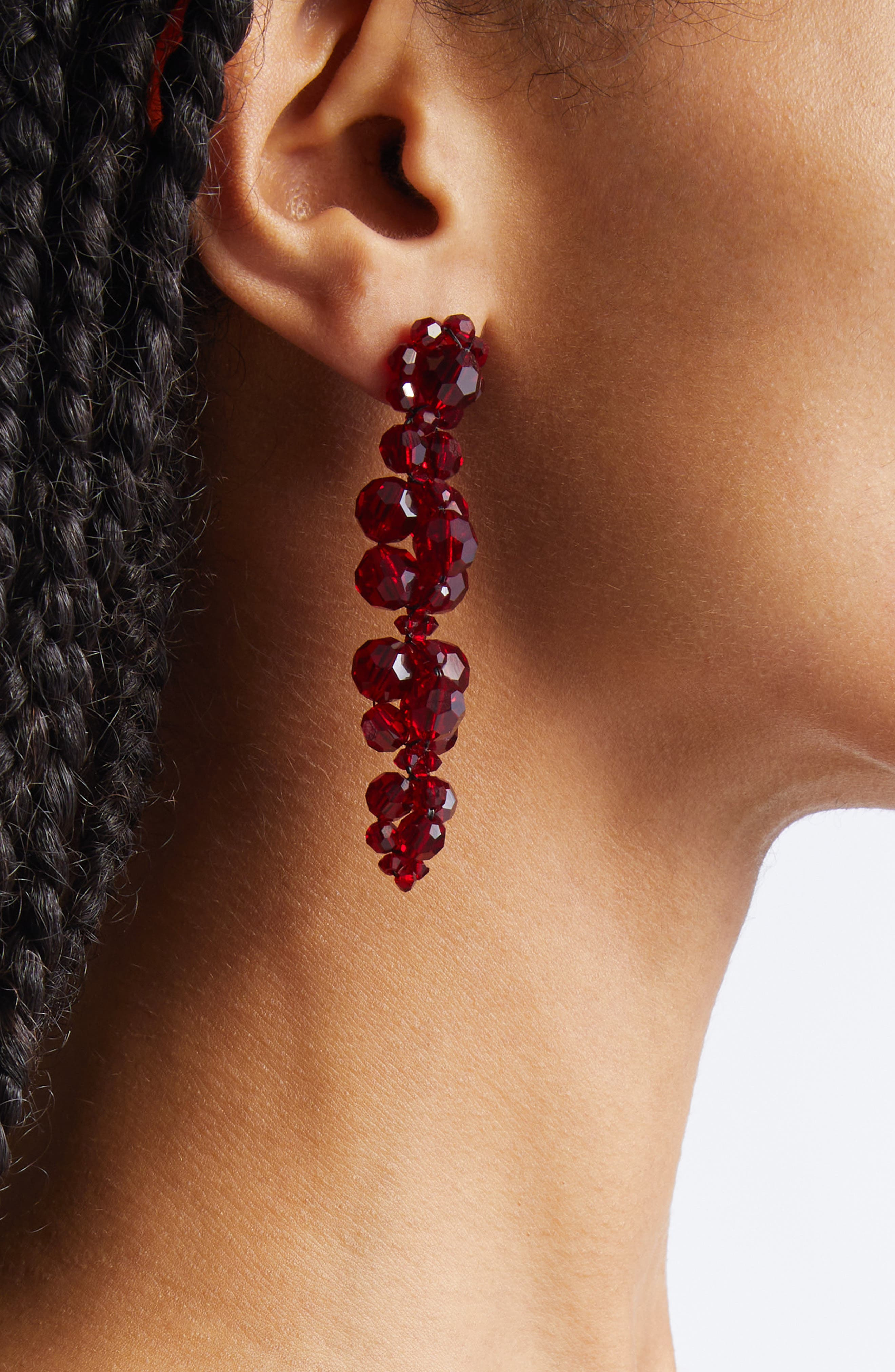 Simone Rocha Cluster Drop Earrings in Blood Red at Nordstrom - 2
