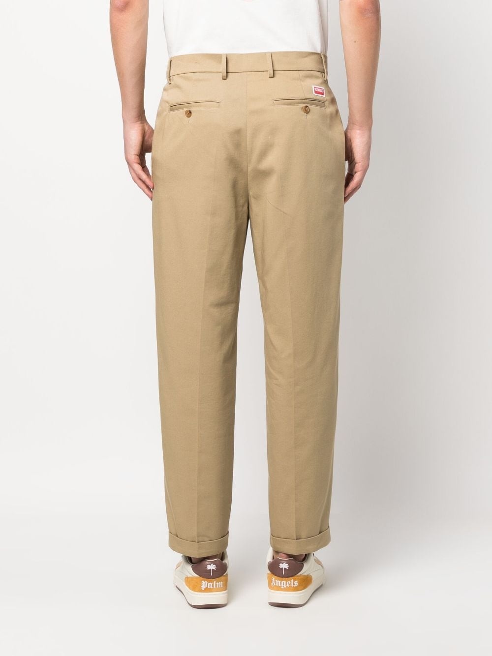 straight-leg cotton trousers - 4