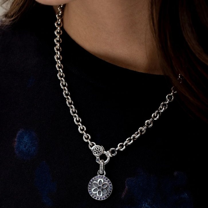 PS-STCHRIS-SAP GOOD ART HLYWD Saint Christopher Pendant - Sterling Silver with Sapphires - 2