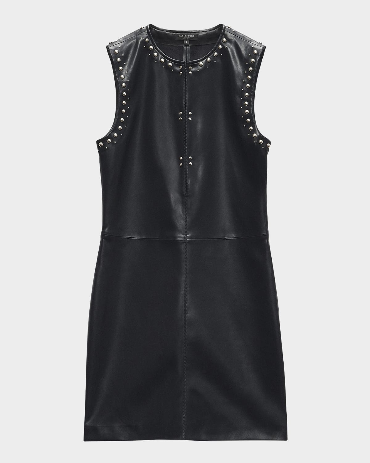 Brigette Studded Faux Leather Mini Dress - 1