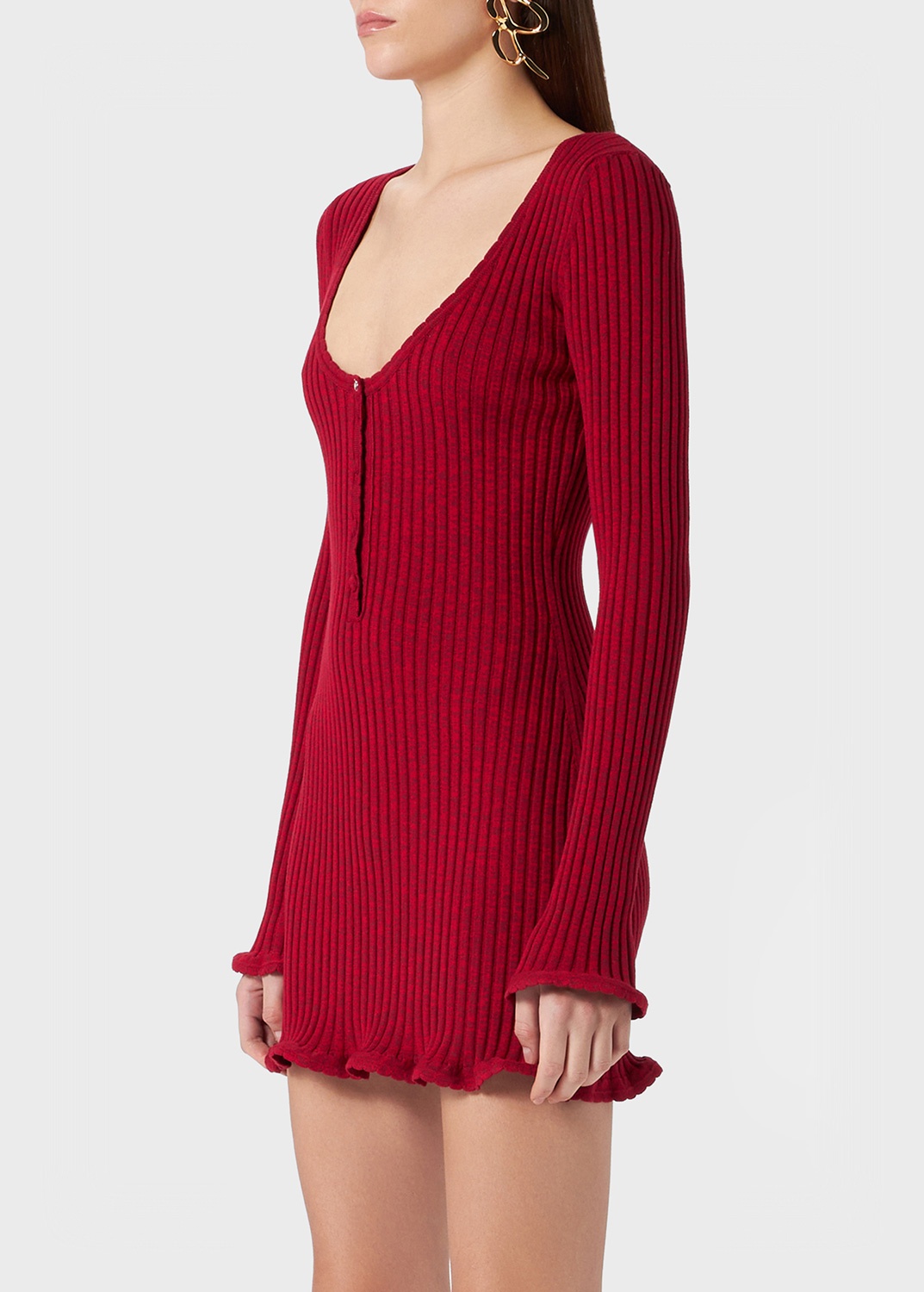 RIBBED KNIT MINI DRESS - 5