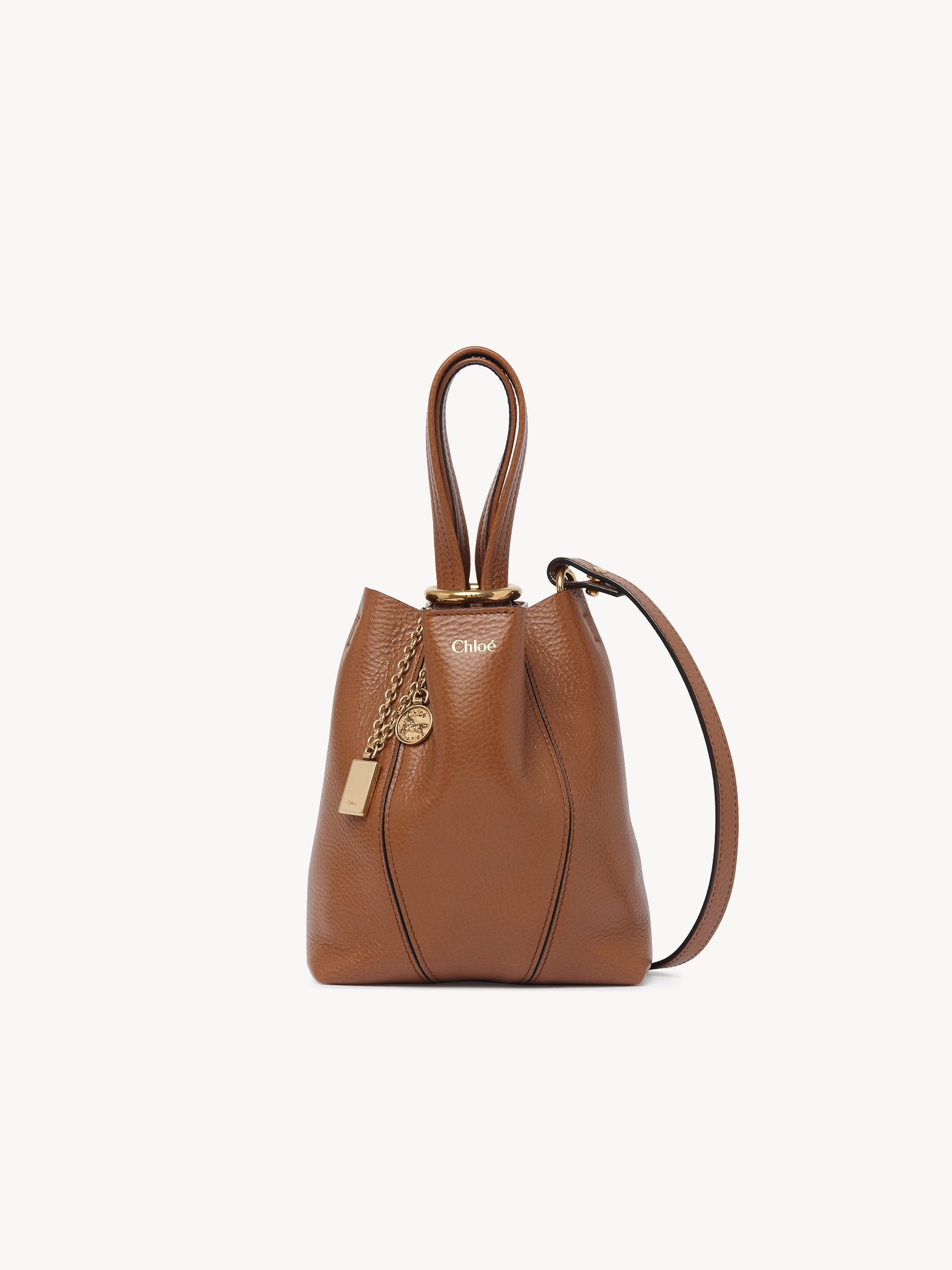 SMALL CHLOÉ SPIN TOTE BAG IN GRAINED LEATHER - 1