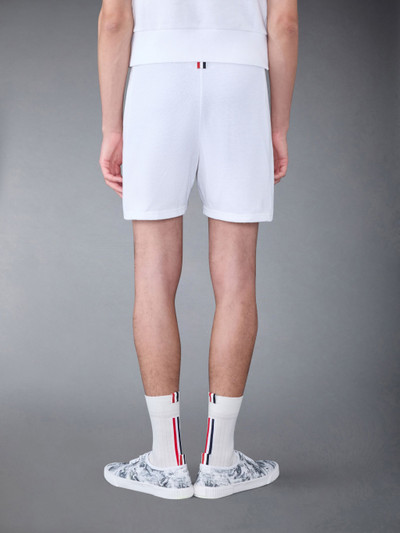 Thom Browne Textured Cotton Tuck Rib Sweatshorts outlook