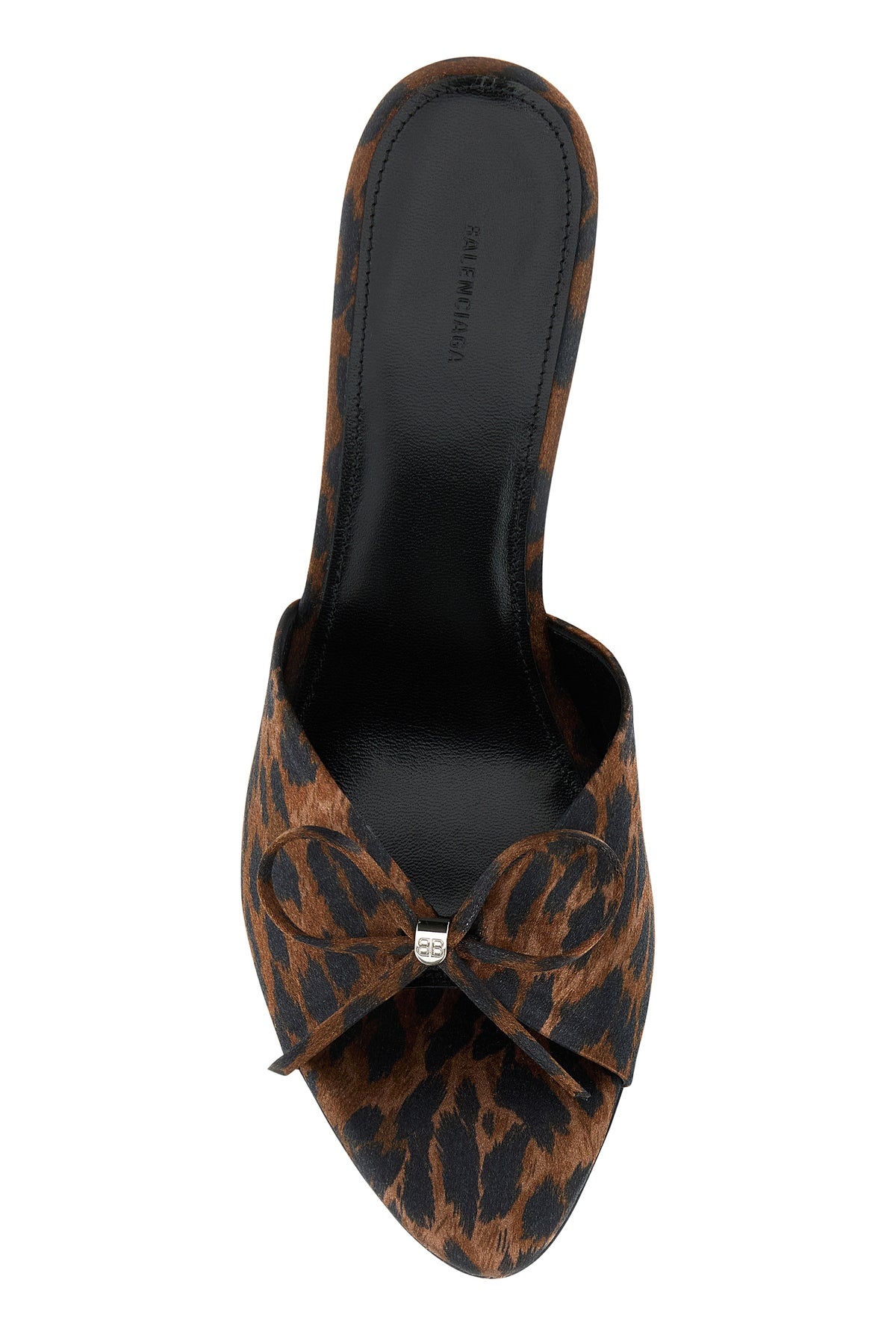 Printed satiin Knife Bow mules - 4
