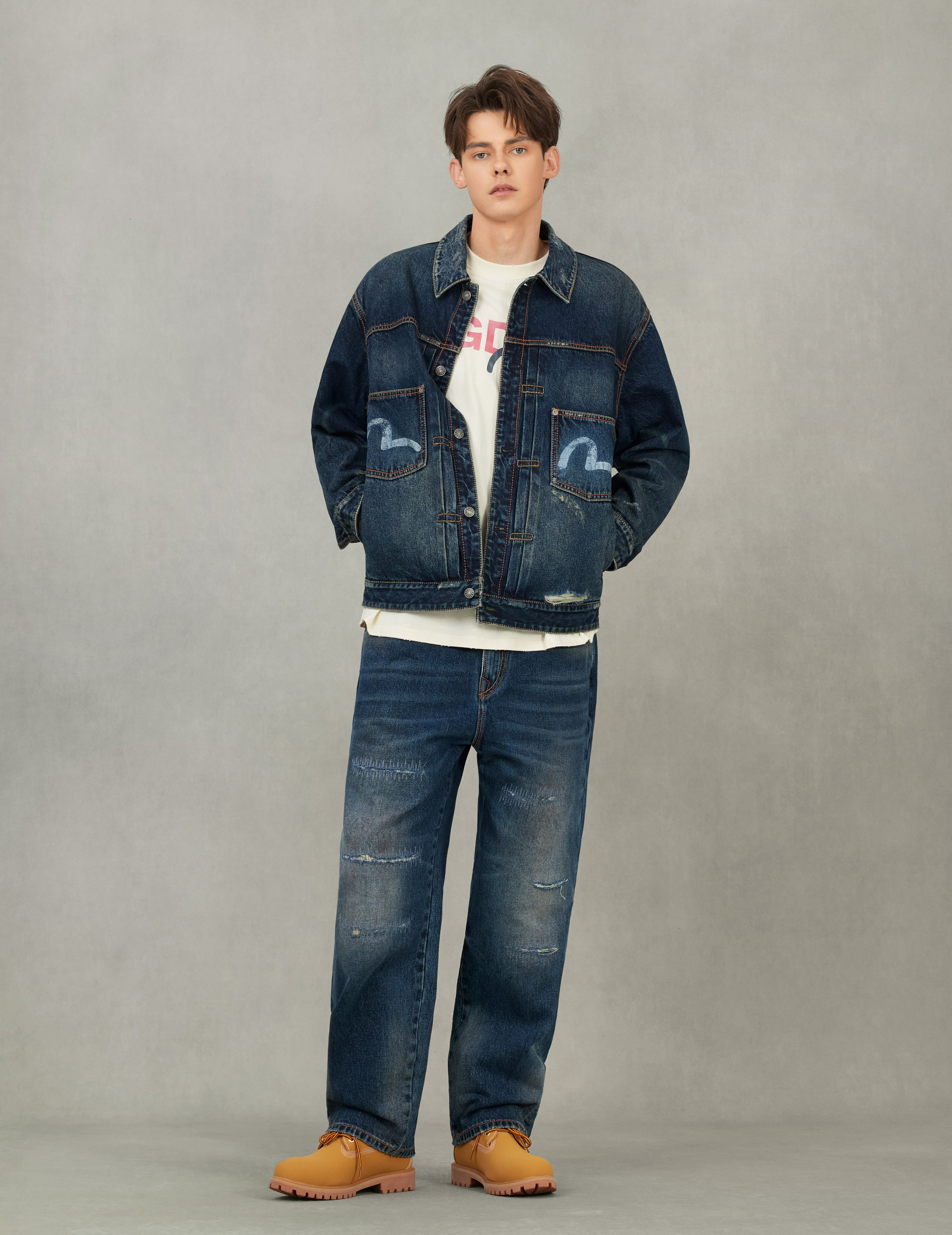 EVISU X GDC Washed Relax Fit Denim Jacket - 5