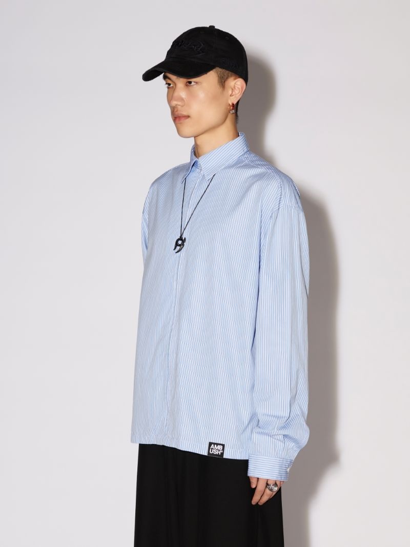 STRIPED ZIP-UP COTTON SHIRT - 5