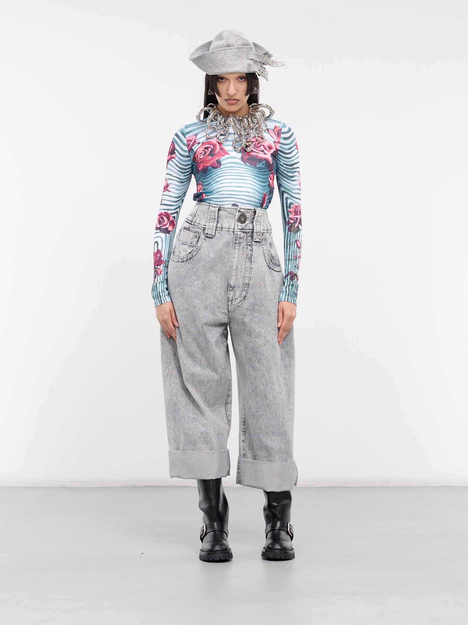 Flower Body Morphing Print Top - 6
