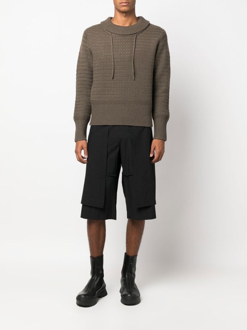 drawstring-neck chunky-knit jumper - 2