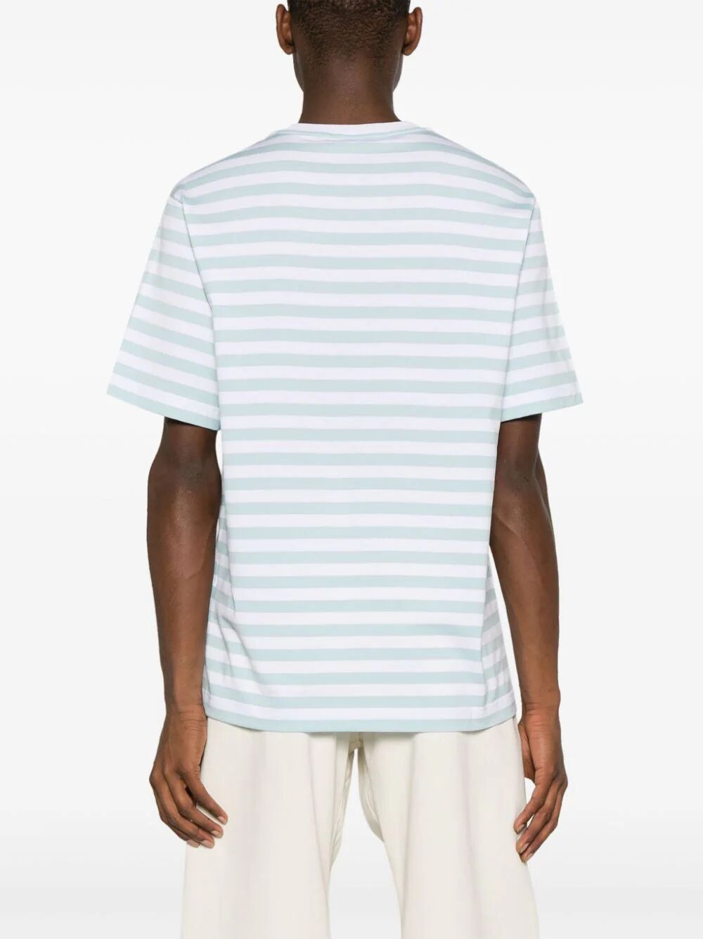 Versace Men T-Shirt Striped Jersey Fabric + Embroidered Versace Nautical Emblem - 5