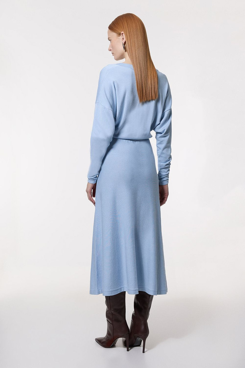 Viscose Blend V Neck Knit Midi Dress 5