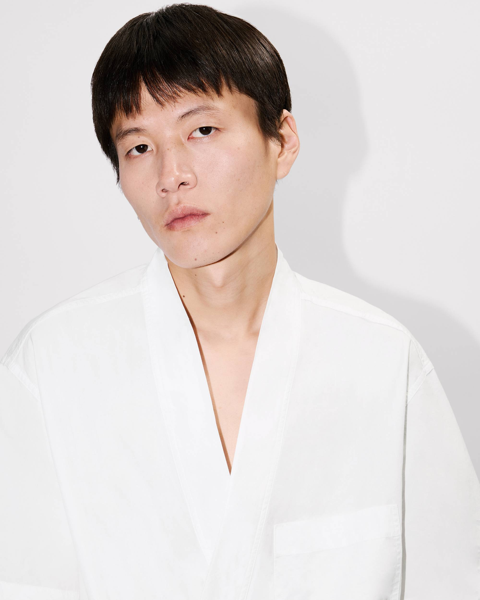 Kimono short sleeve shirt in cotton poplin - 6