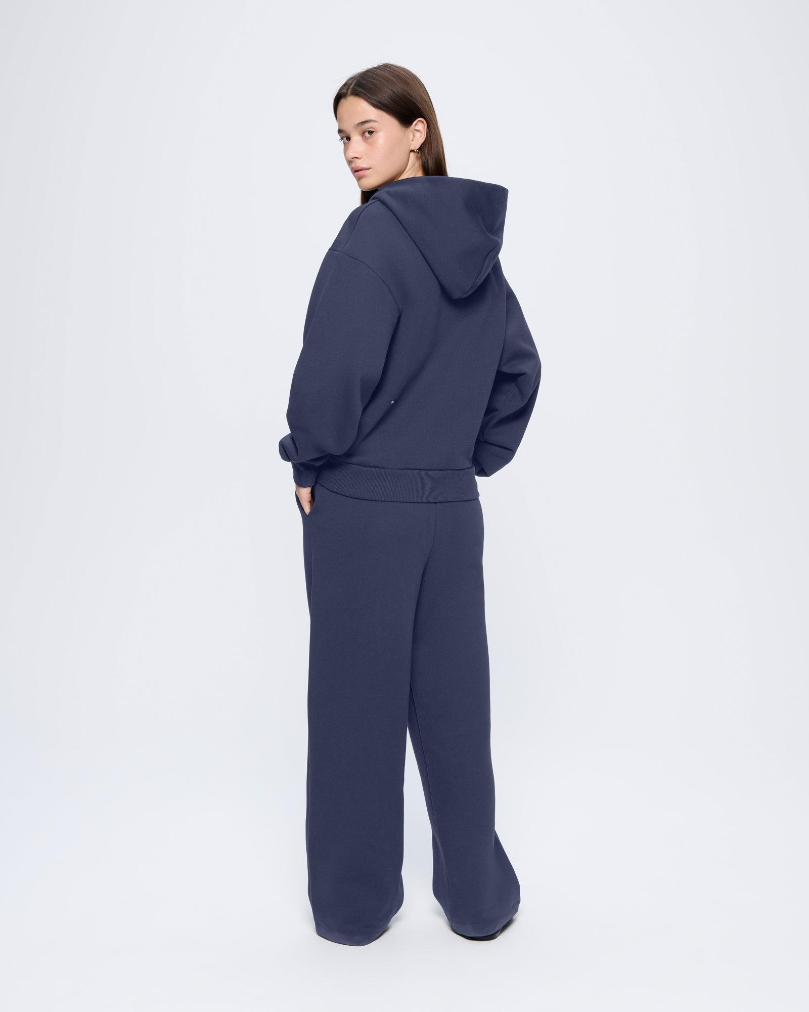 Womens 365 Heavyweight Straight Leg Track Pants - Navy - 4