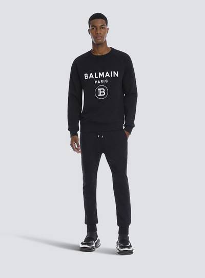 Balmain Cotton sweatpants with flocked Balmain Paris logo outlook