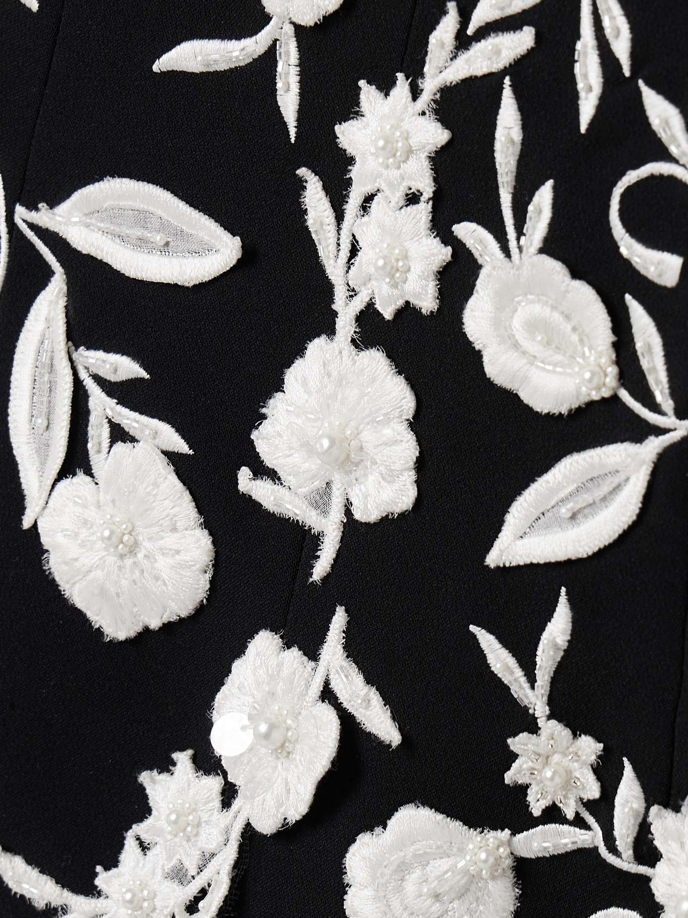Off-the-shoulder embroidered embellished crepe gown Black - 4