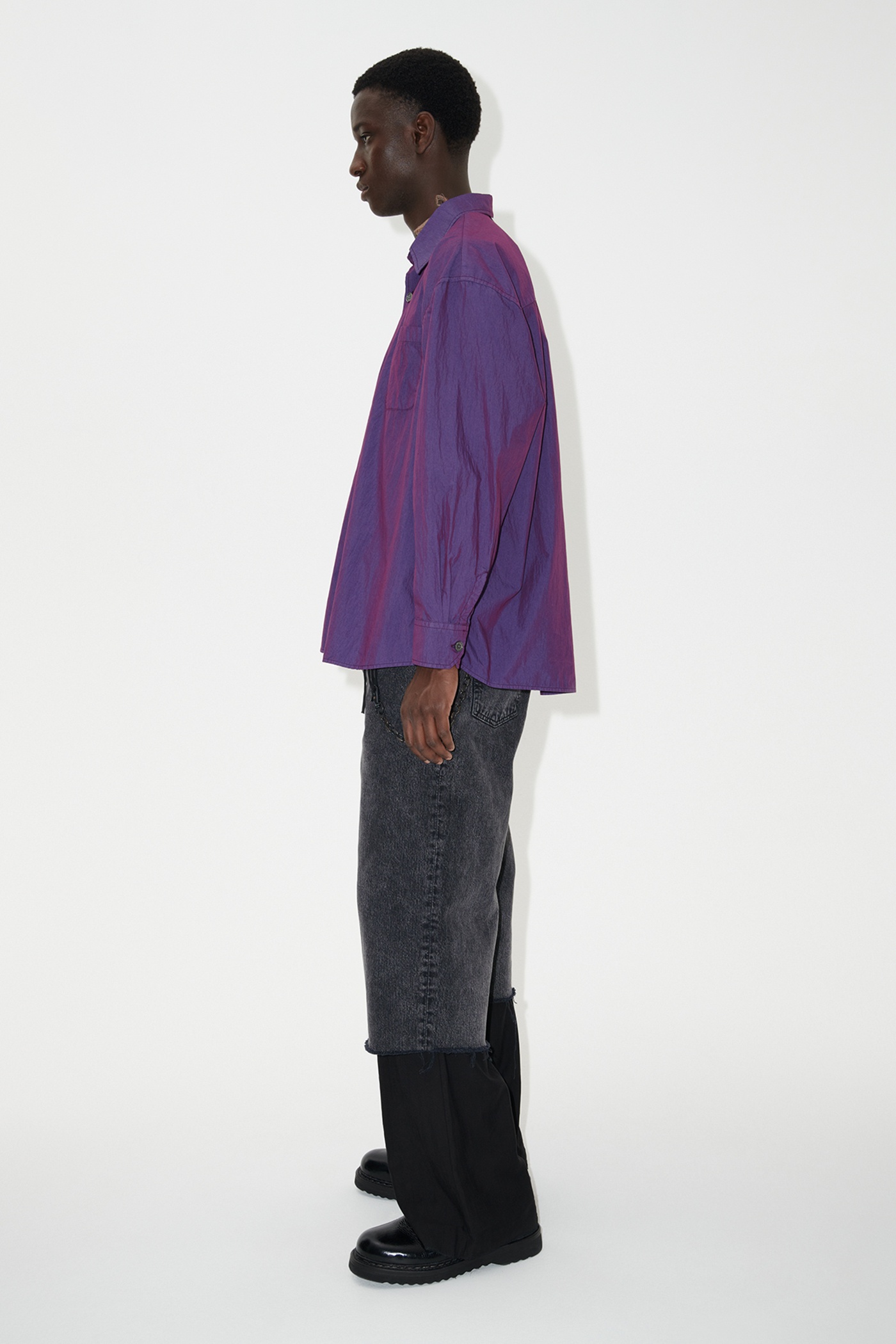 Borrowed Shirt Blackcurrant Parachute Poplin - 5