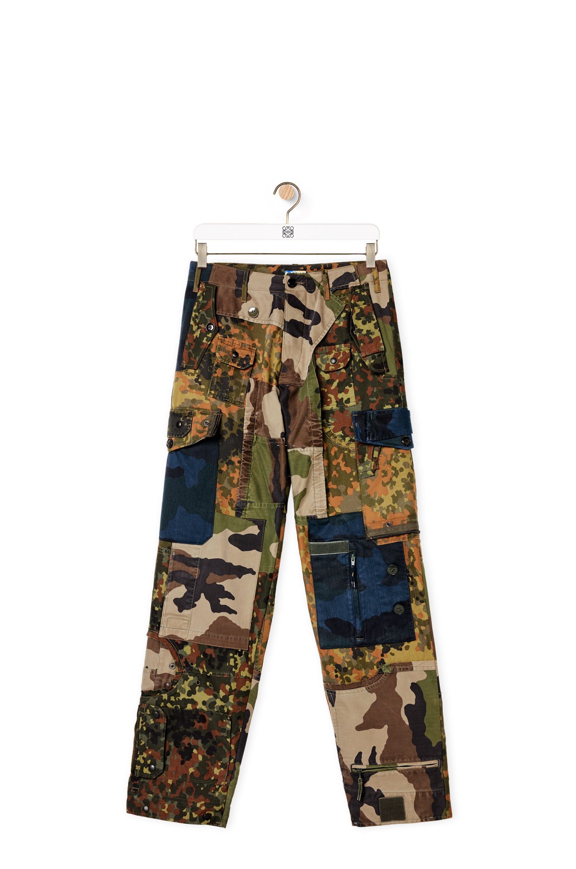 Camouflage cargo trousers in cotton and polyester - 1