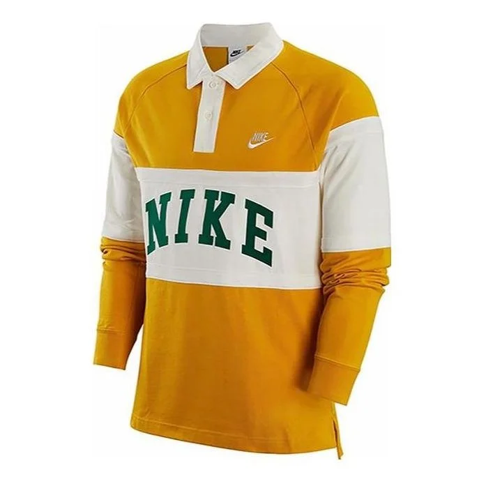 Nike long sleeves logo polo shirt 'Yellow' FJ1175-747 - 1