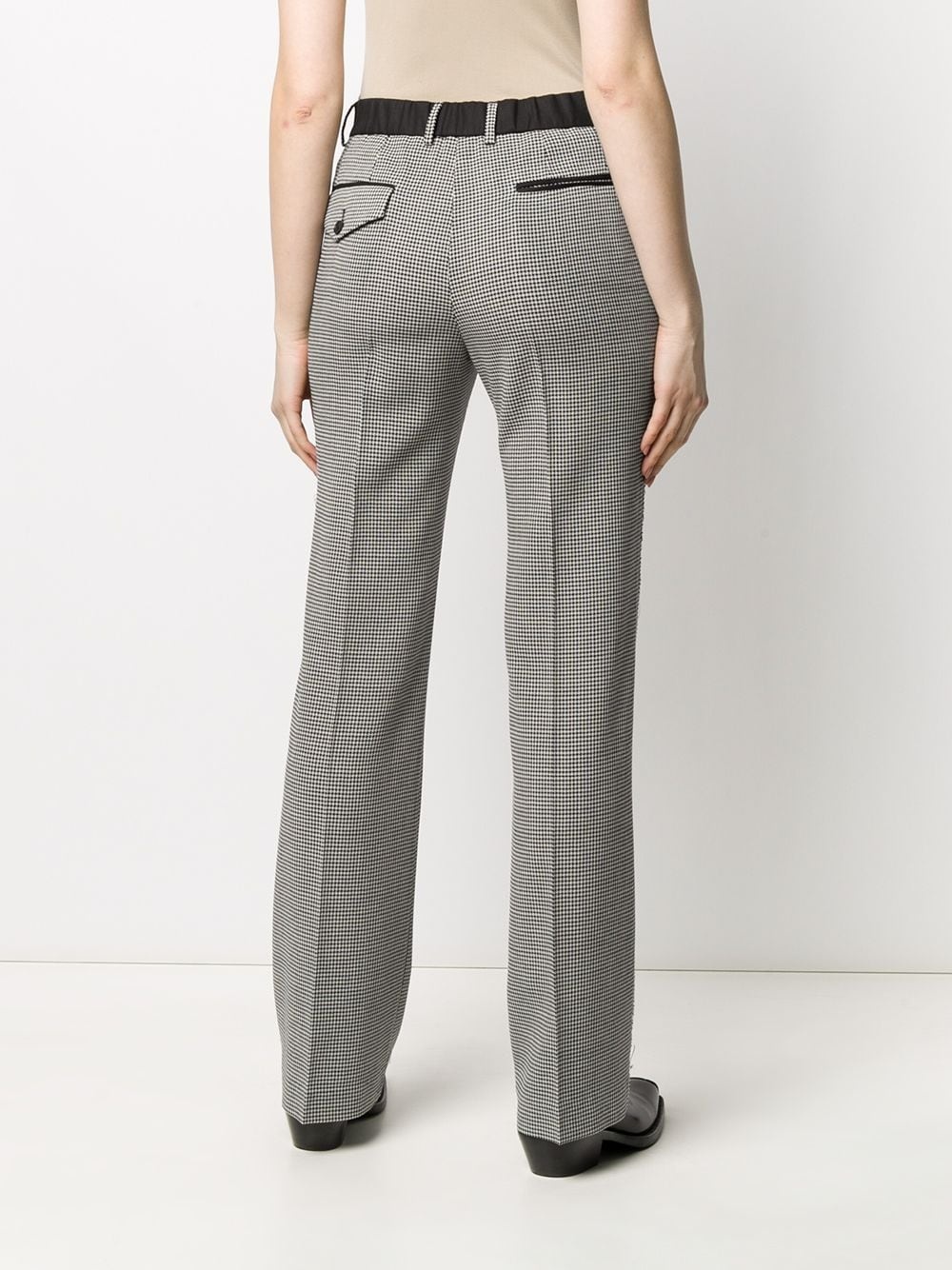 woven check tailored trousers - 4