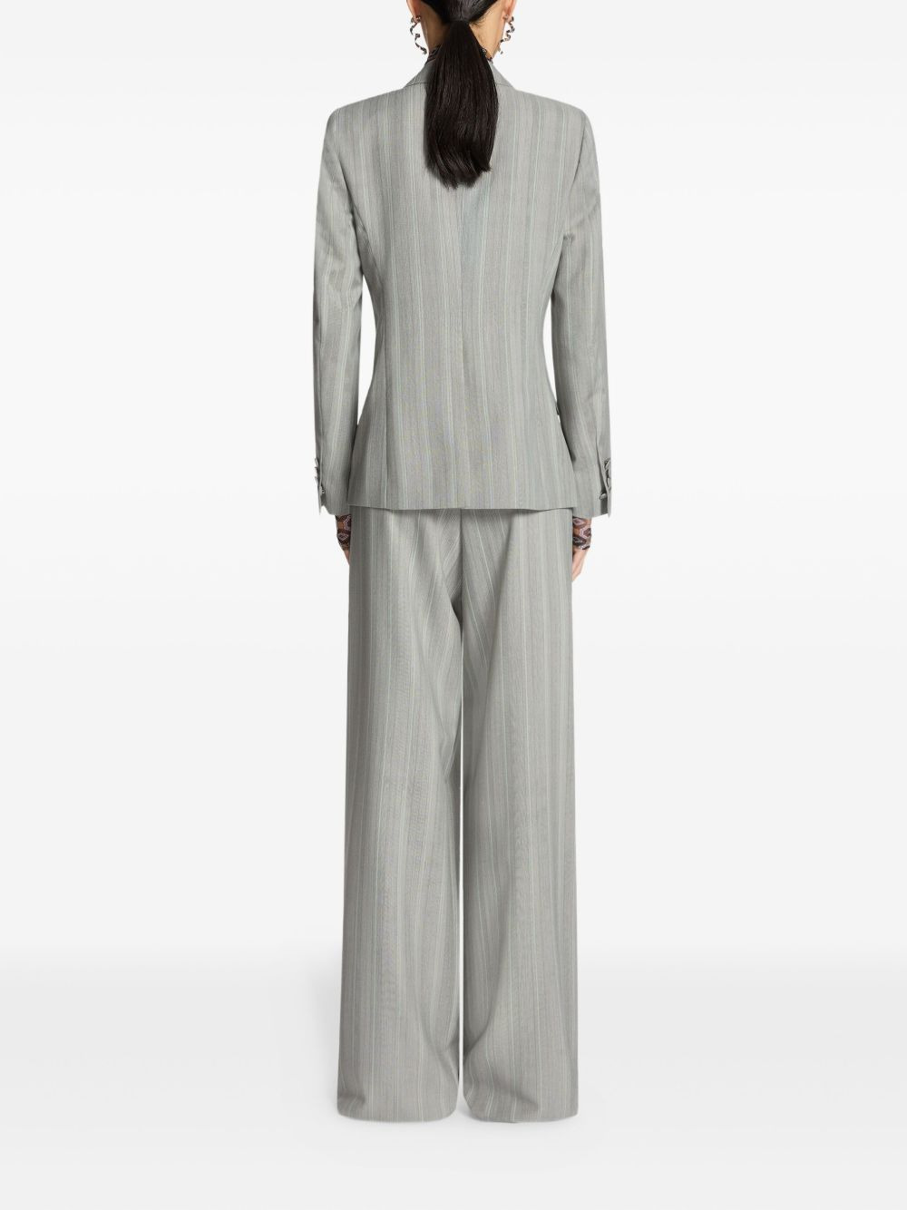 pinstripe double-breasted blazer - 4