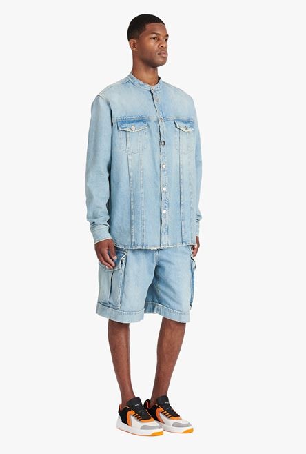Light blue eco-designed denim shirt - 7