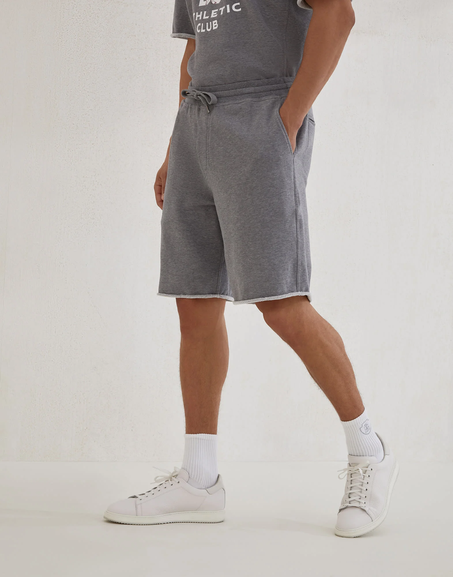 Cotton smooth French terry bermuda shorts - 1