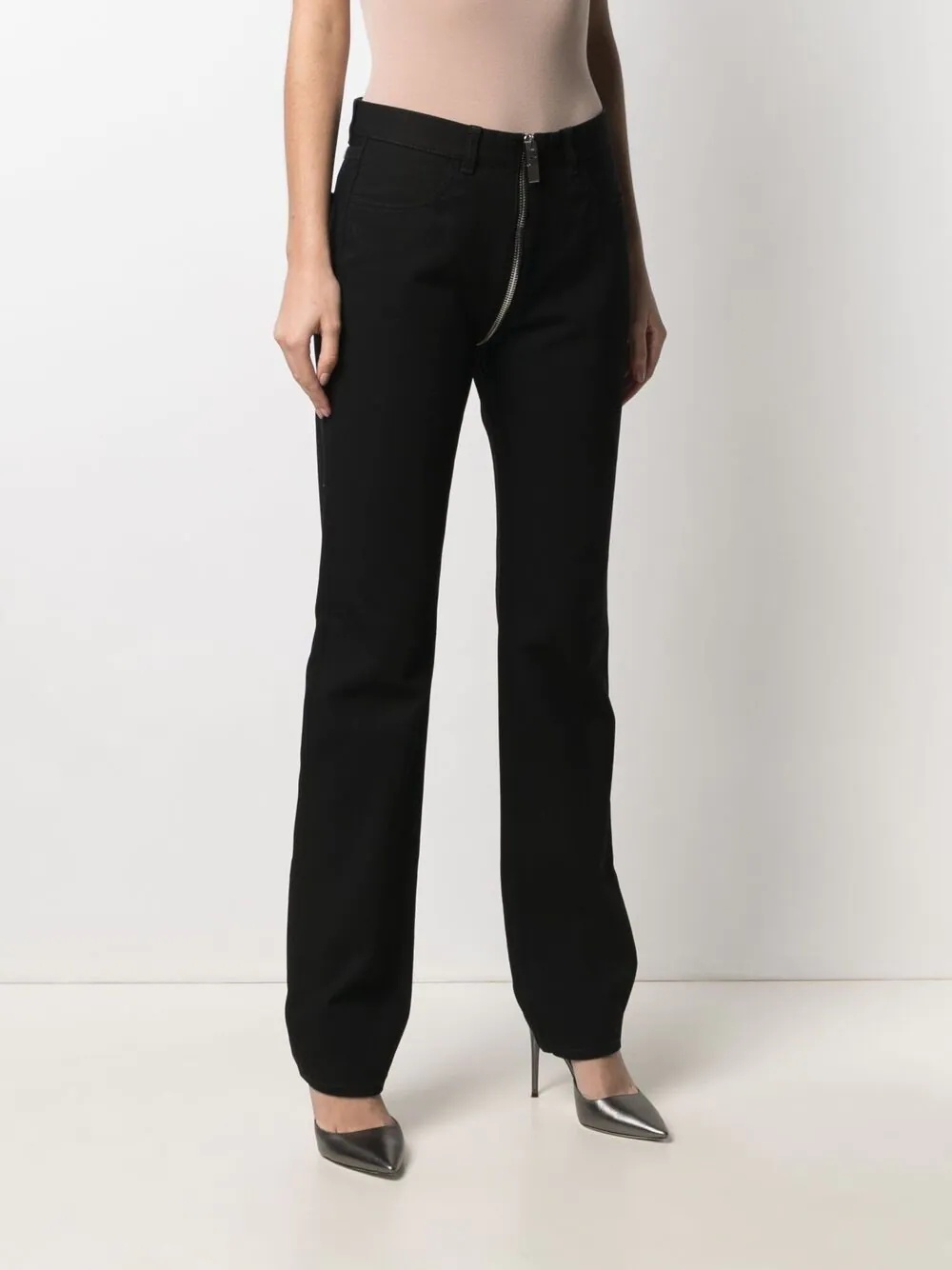 slim cut zip-detail jeans - 3