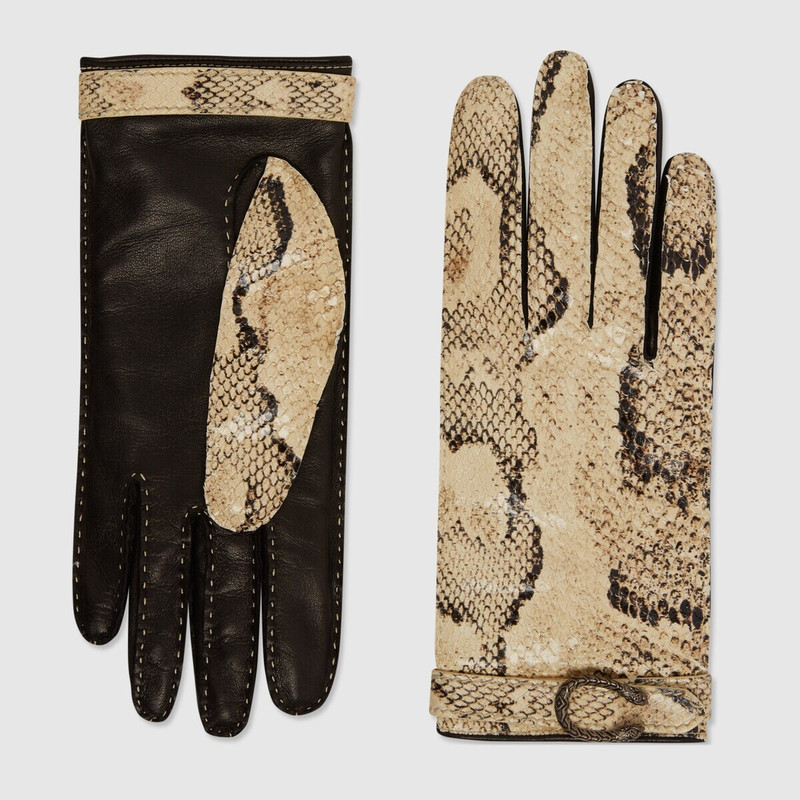 Python and leather gloves 1
