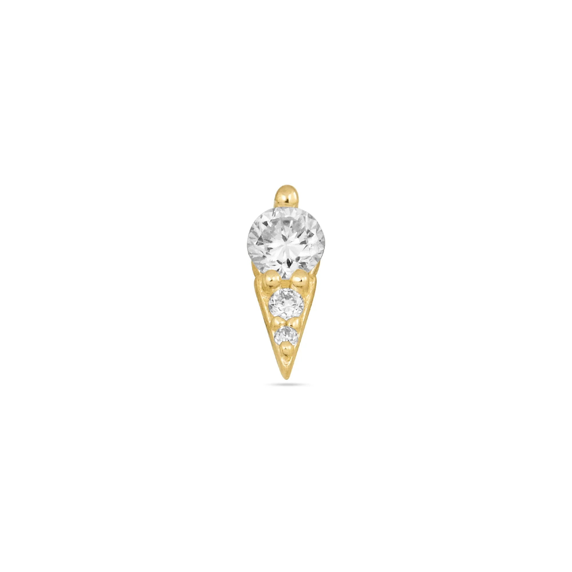 LAB-Created To The Second Hole Flat Back Piercing Earring - 1
