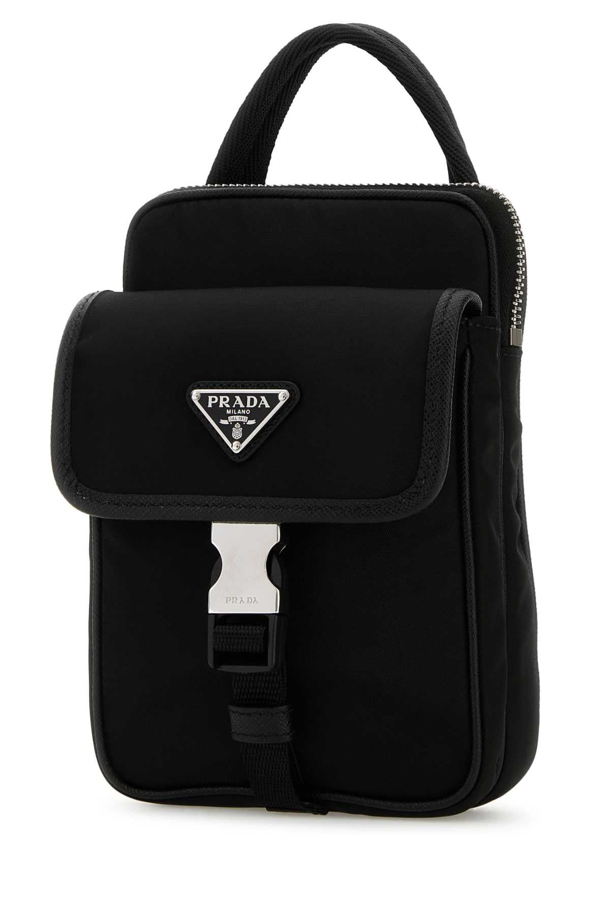 Prada Men Black Re-Nylon Phone Case - 2