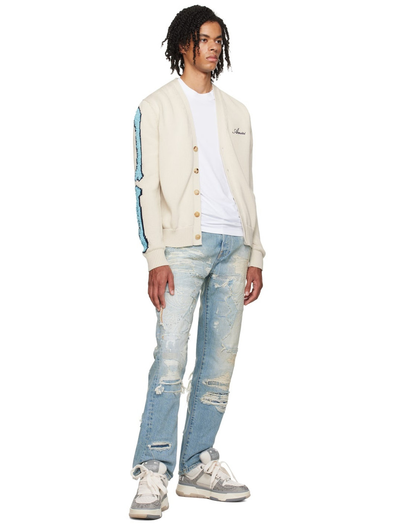 AMIRI Gray & Off-White Bandana Denim MA-1 Sneakers outlook