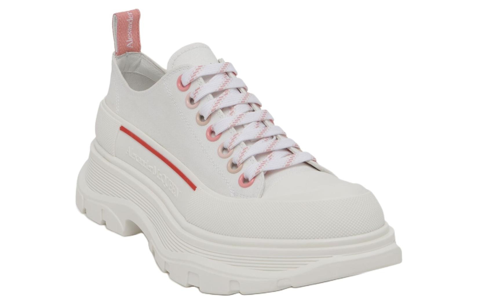 (WMNS) Alexander McQueen Tread Slick 45mm Lace Up Sneakers 'White Pink' 697072W4MV28763 - 3