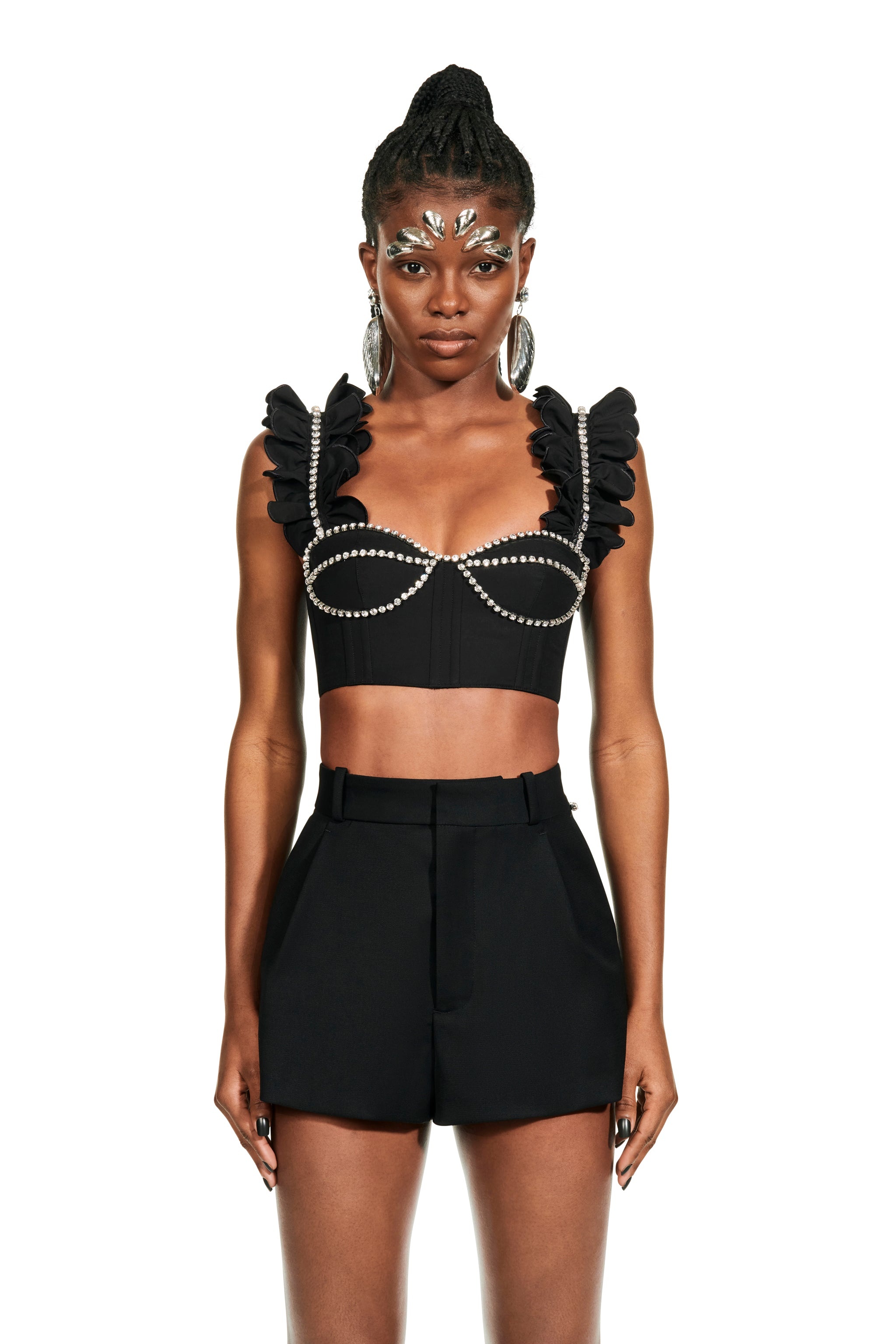 POPLIN RUFFLE BUSTIER - 3