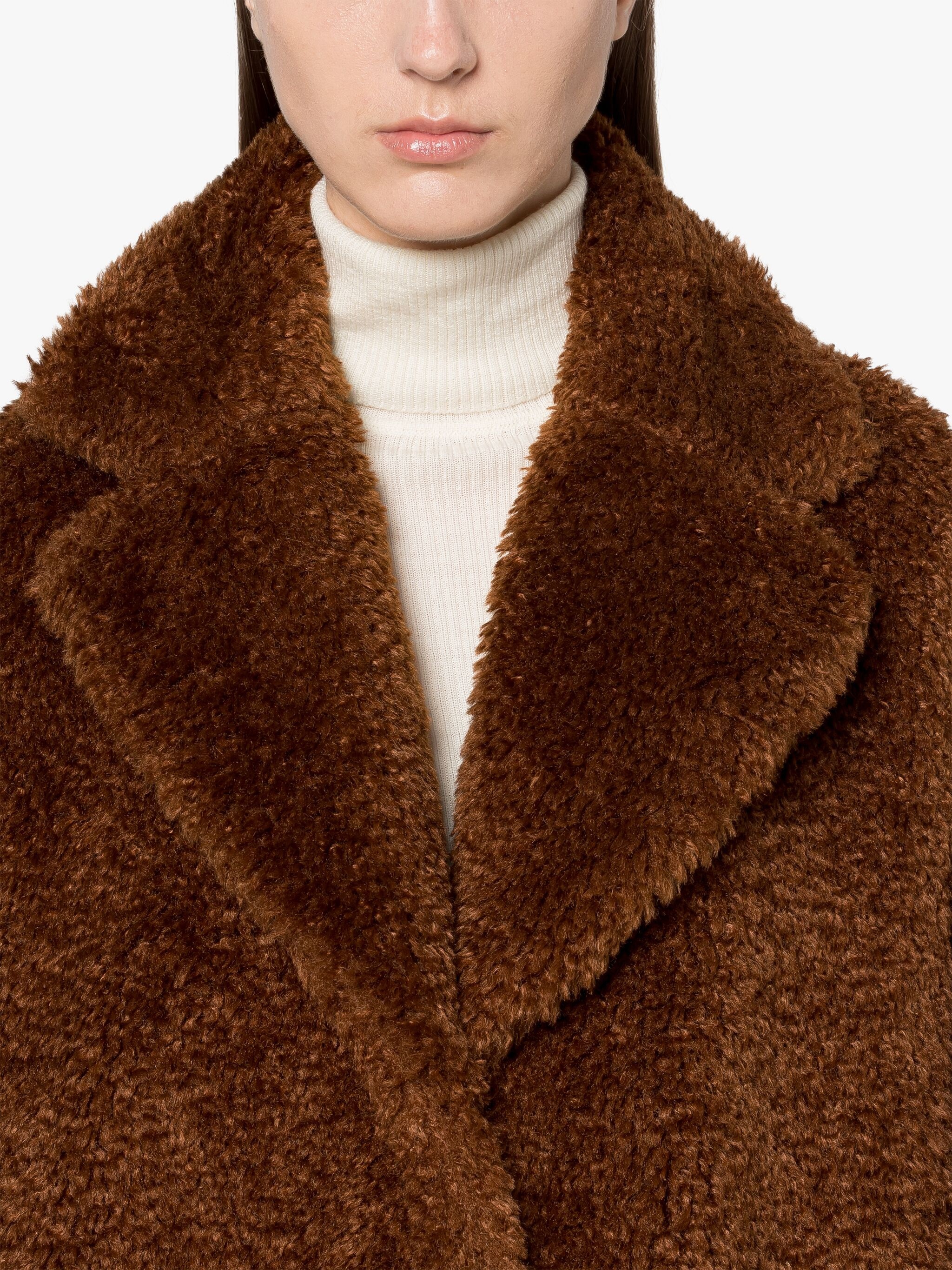 HUMBIE CHESTER BROWN ECO FUR COCOON COAT - 5