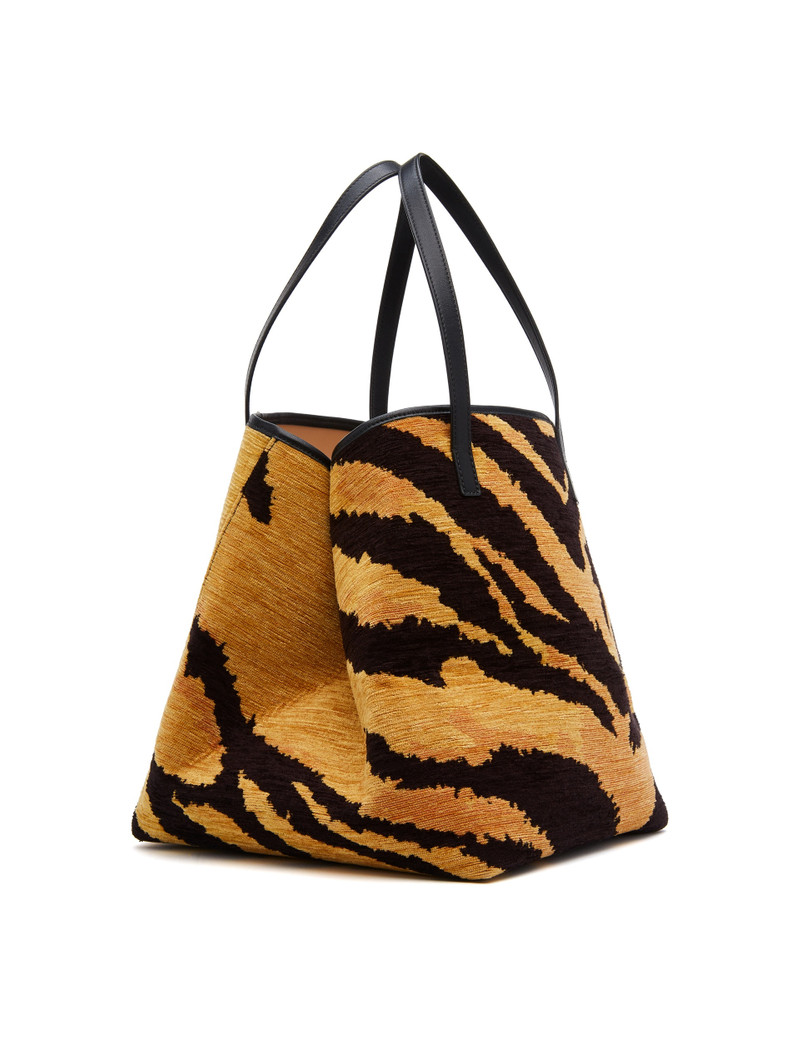 MEDIUM TIGER PRINTED SQUARE TOTE 3