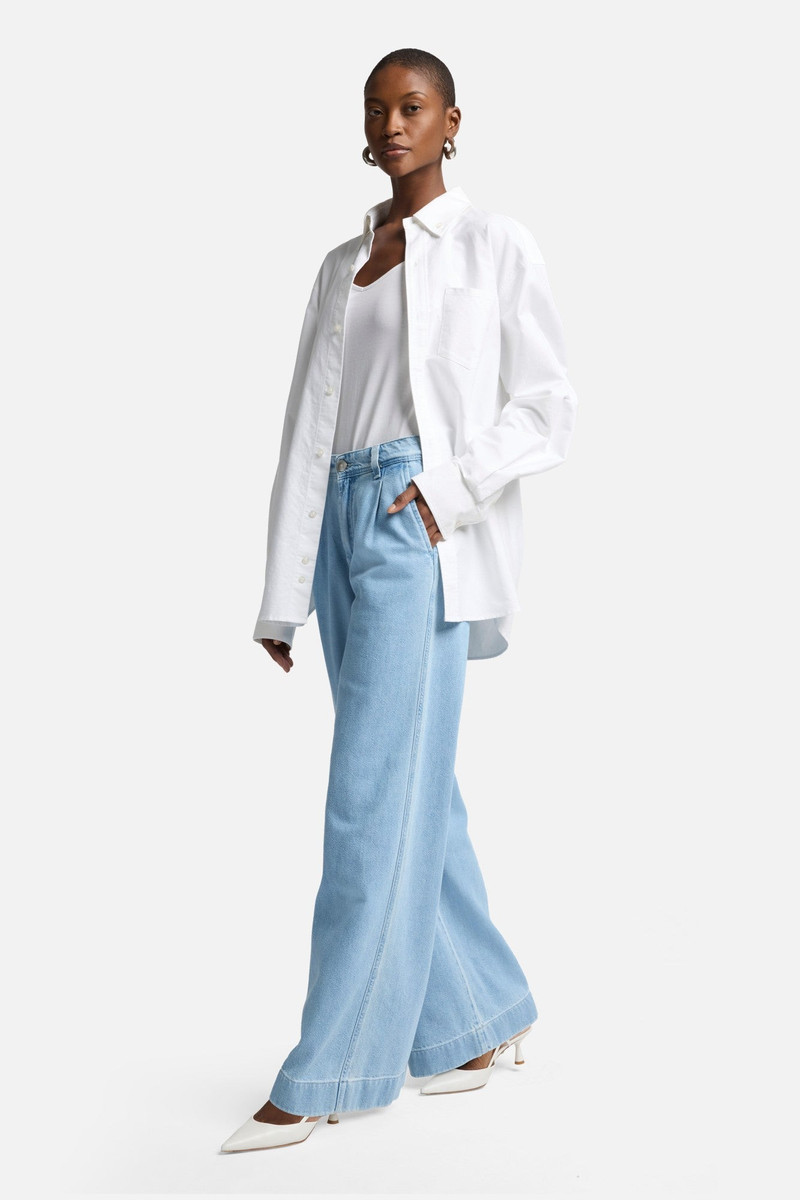 Weightless Pleated Denim Trouser in Hana 7