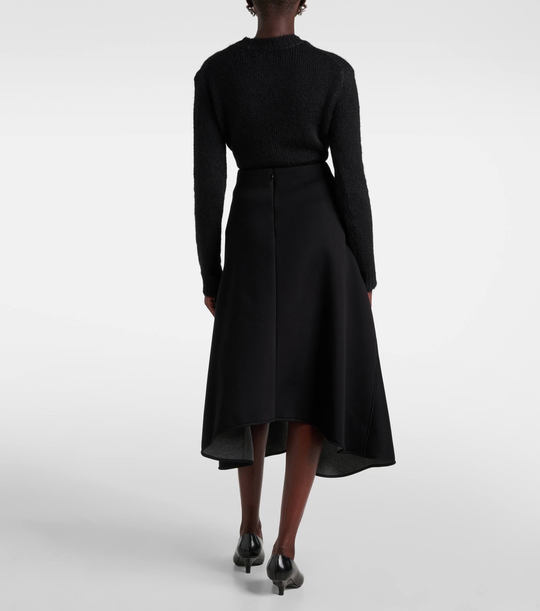 Pleated asymmetric midi skirt - 3