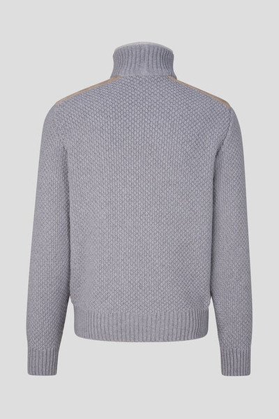 BOGNER Sandro Leather knit jacket in Beige/Light gray outlook