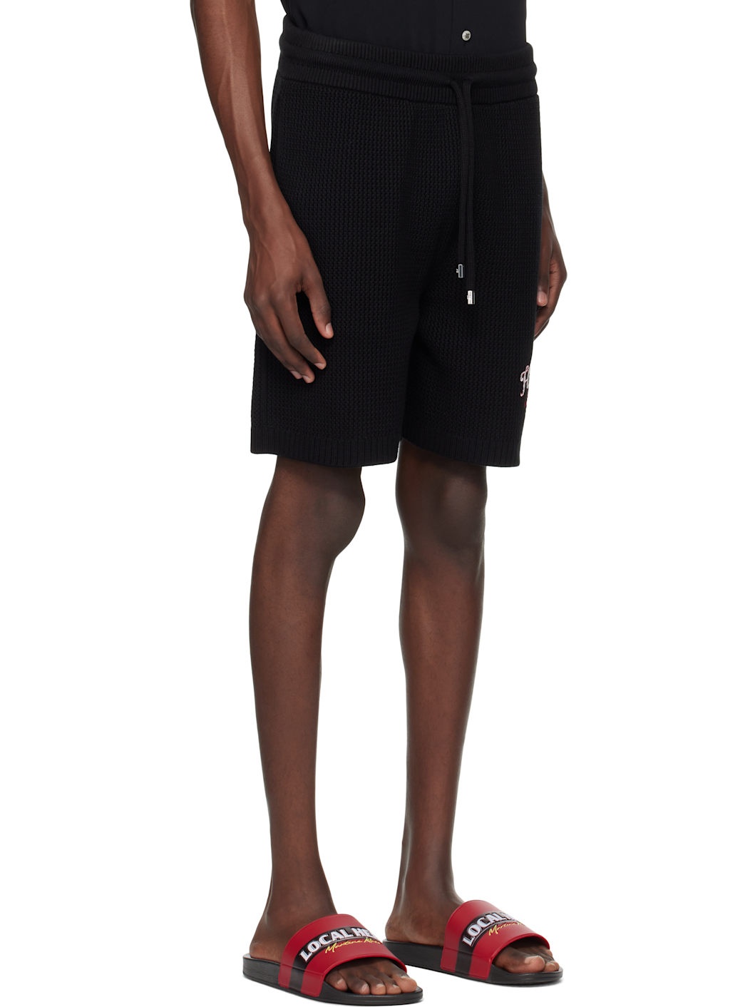 Black 'Hollywood Auto' Mesh Shorts - 2