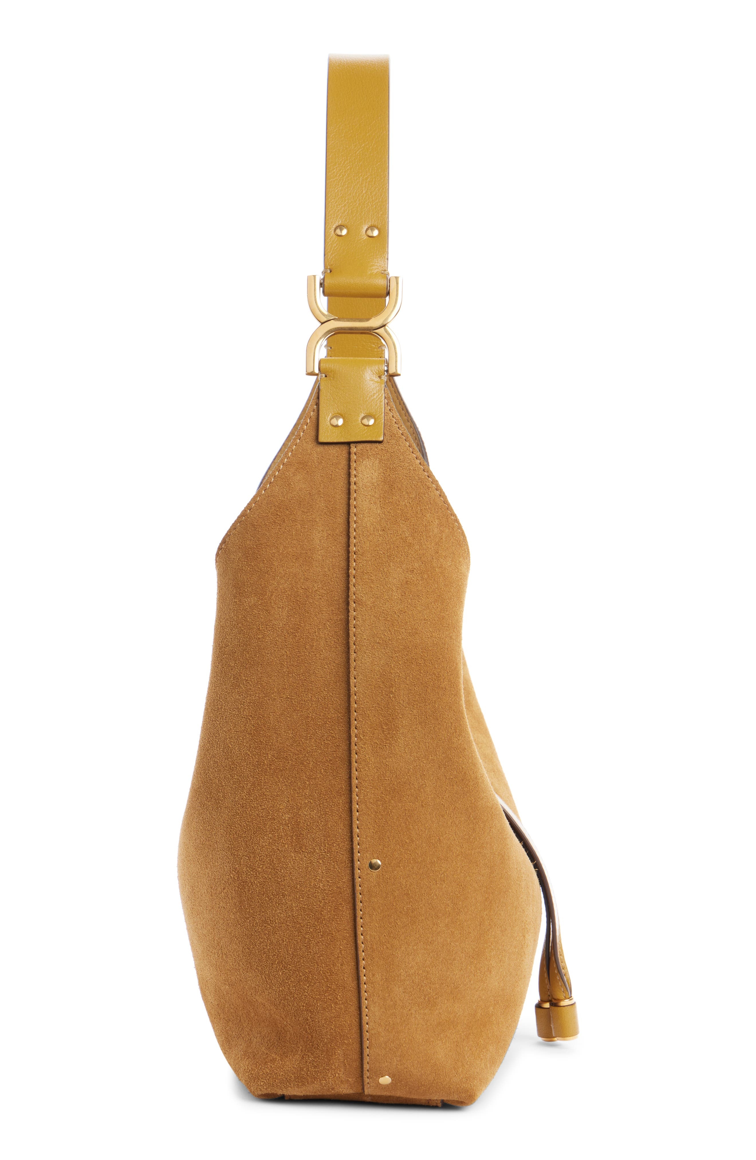 Chloé Marcie Suede Hobo Bag in Gold Khaki at Nordstrom - 4