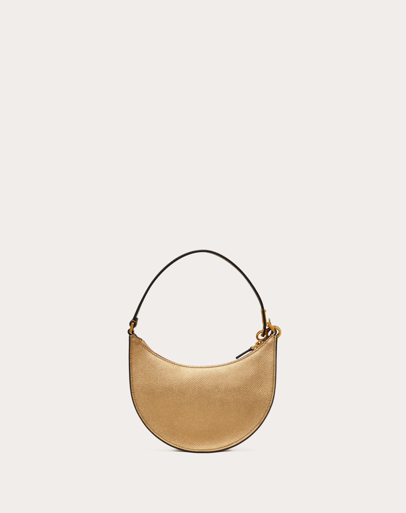 VLOGO SIGNATURE MINI HOBO BAG IN METALLIC GRAINY CALFSKIN 4