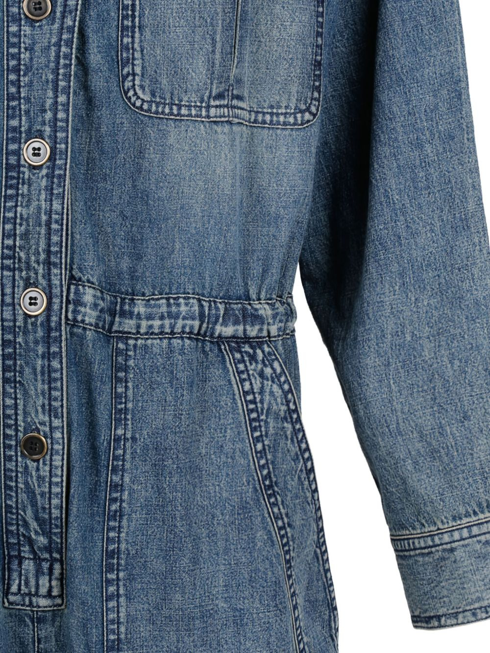 button-fastening denim jumpsuit - 4