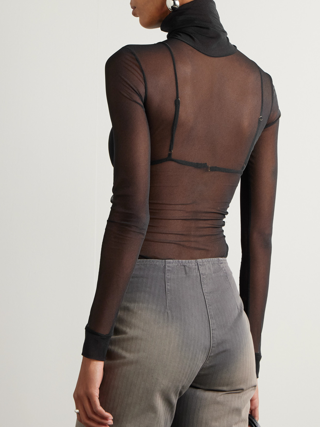 Chiffon Turtleneck Bodysuit - 3